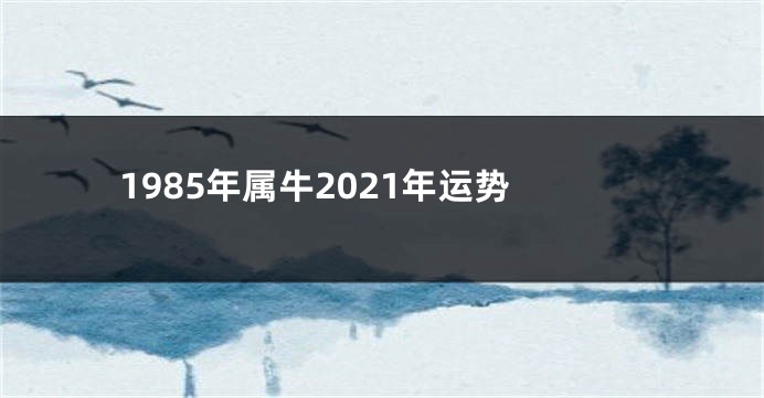 1985年属牛2021年运势