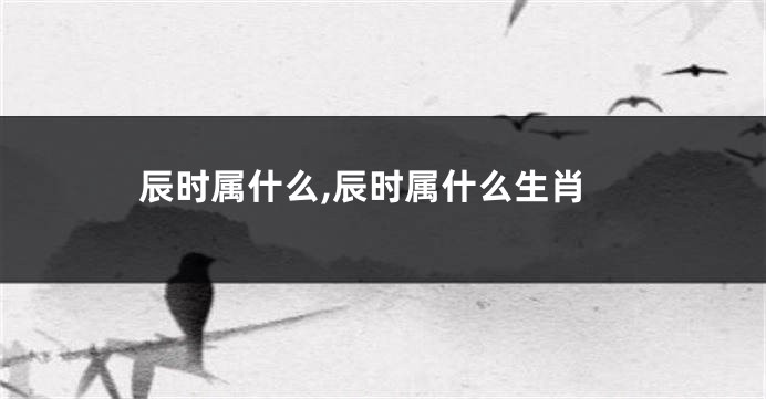 辰时属什么,辰时属什么生肖