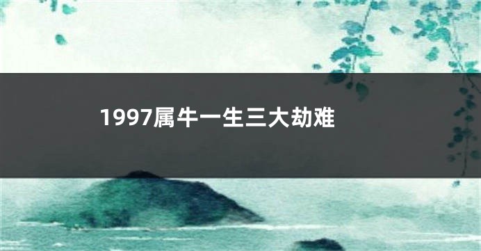 1997属牛一生三大劫难