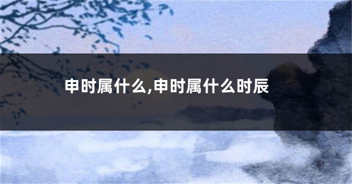 申时属什么,申时属什么时辰