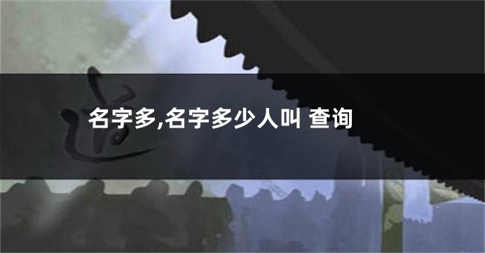 名字多,名字多少人叫 查询