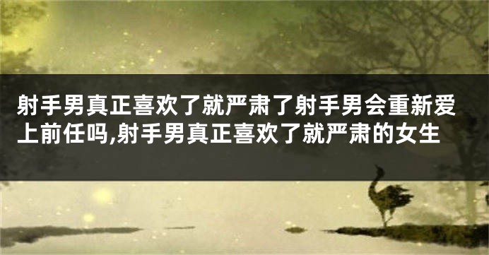 射手男真正喜欢了就严肃了射手男会重新爱上前任吗,射手男真正喜欢了就严肃的女生