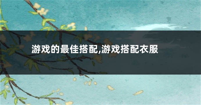 游戏的最佳搭配,游戏搭配衣服