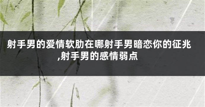 射手男的爱情软肋在哪射手男暗恋你的征兆,射手男的感情弱点