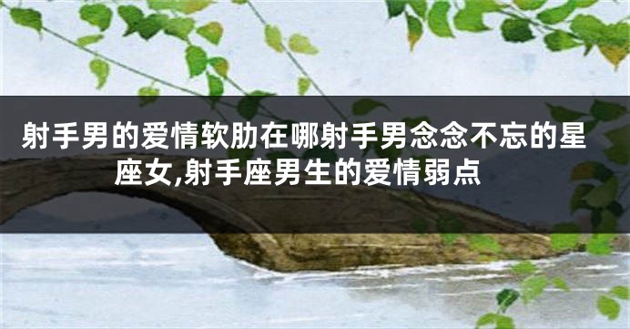射手男的爱情软肋在哪射手男念念不忘的星座女,射手座男生的爱情弱点