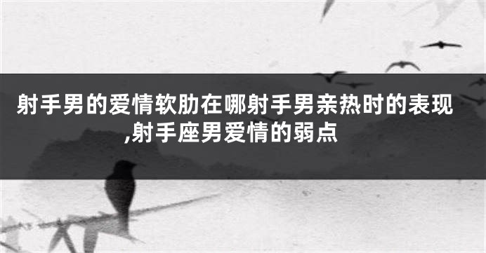 射手男的爱情软肋在哪射手男亲热时的表现,射手座男爱情的弱点