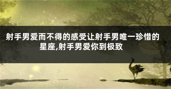 射手男爱而不得的感受让射手男唯一珍惜的星座,射手男爱你到极致