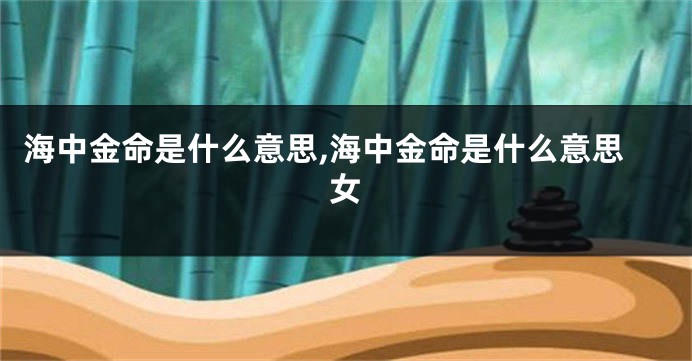 海中金命是什么意思,海中金命是什么意思女