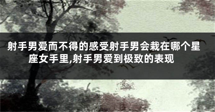 射手男爱而不得的感受射手男会栽在哪个星座女手里,射手男爱到极致的表现
