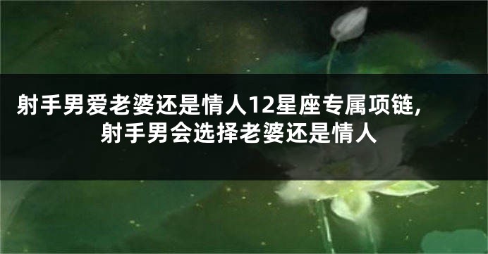 射手男爱老婆还是情人12星座专属项链,射手男会选择老婆还是情人