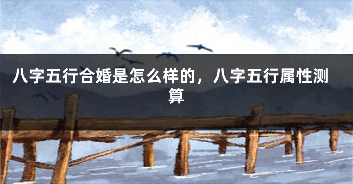 八字五行合婚是怎么样的,八字五行属性测算