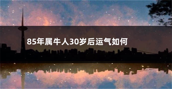 85年属牛人30岁后运气如何