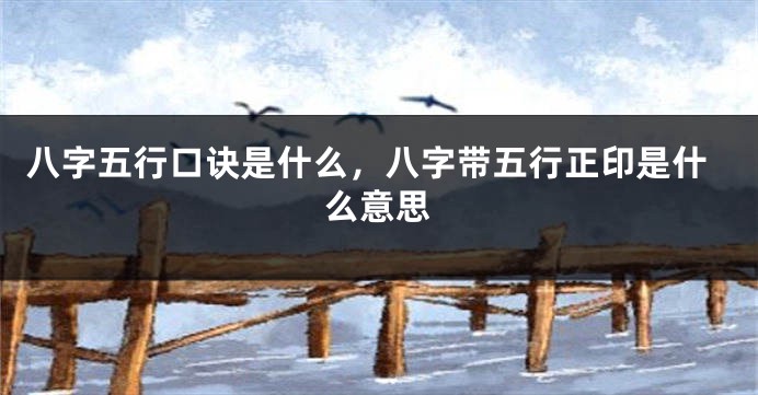 八字五行口诀是什么,八字带五行正印是什么意思