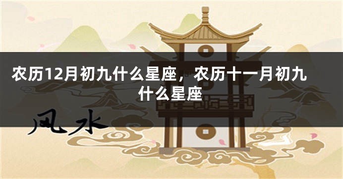 农历12月初九什么星座,农历十一月初九什么星座