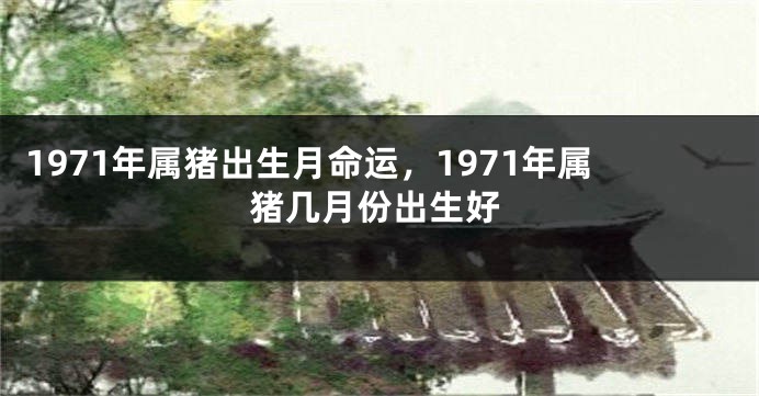 1971年属猪出生月命运,1971年属猪几月份出生好