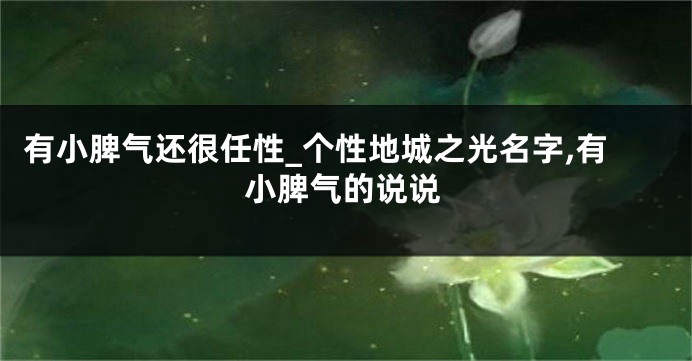 有小脾气还很任性_个性地城之光名字,有小脾气的说说