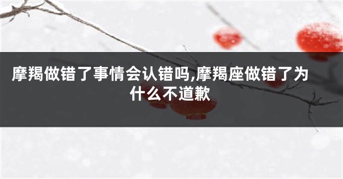 摩羯做错了事情会认错吗,摩羯座做错了为什么不道歉