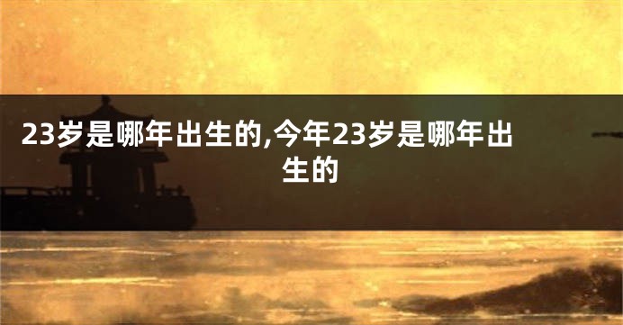 23岁是哪年出生的,今年23岁是哪年出生的