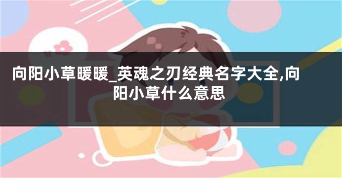 向阳小草暖暖_英魂之刃经典名字大全,向阳小草什么意思