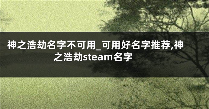 神之浩劫名字不可用_可用好名字推荐,神之浩劫steam名字