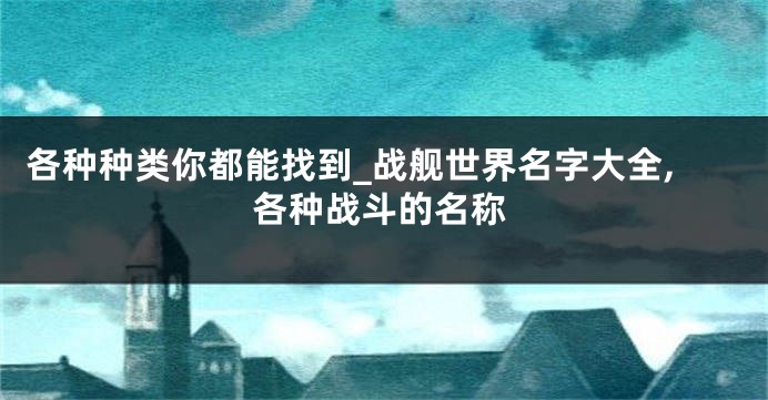 各种种类你都能找到_战舰世界名字大全,各种战斗的名称