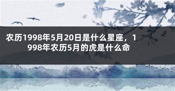 农历1998年5月20日是什么星座,1998年农历5月的虎是什么命