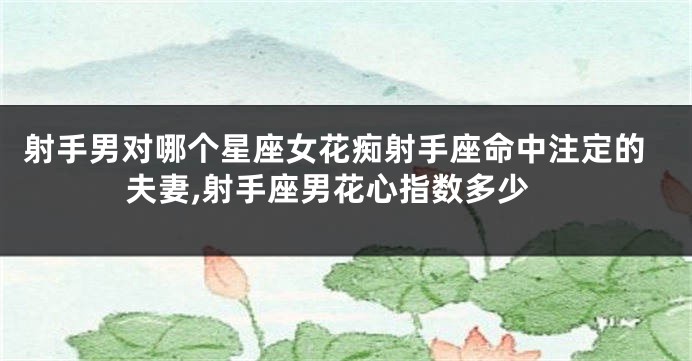 射手男对哪个星座女花痴射手座命中注定的夫妻,射手座男花心指数多少