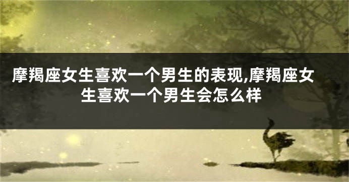 摩羯座女生喜欢一个男生的表现,摩羯座女生喜欢一个男生会怎么样