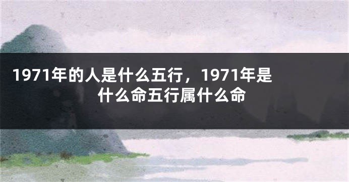 1971年的人是什么五行,1971年是什么命五行属什么命