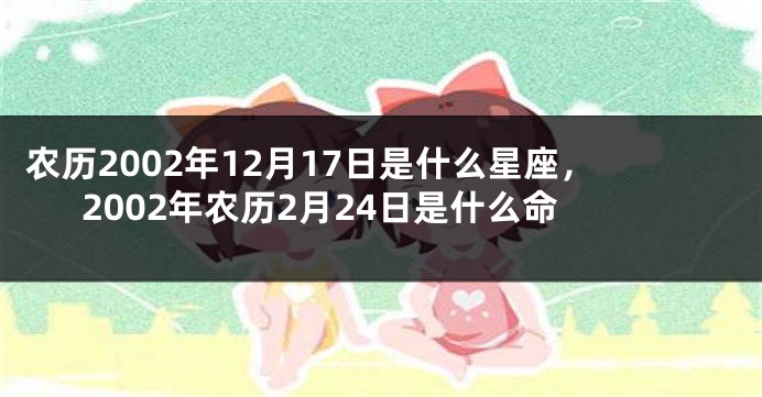 农历2002年12月17日是什么星座,2002年农历2月24日是什么命