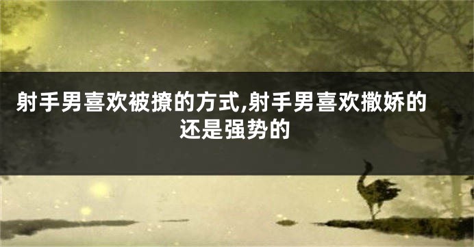 射手男喜欢被撩的方式,射手男喜欢撒娇的还是强势的