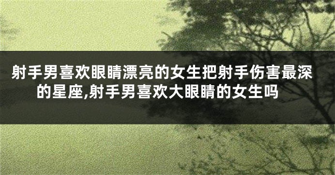 射手男喜欢眼睛漂亮的女生把射手伤害最深的星座,射手男喜欢大眼睛的女生吗