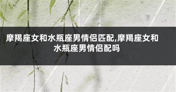 摩羯座女和水瓶座男情侣匹配,摩羯座女和水瓶座男情侣配吗