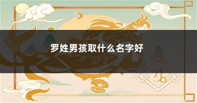罗姓男孩取什么名字好