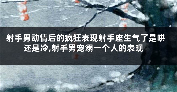 射手男动情后的疯狂表现射手座生气了是哄还是冷,射手男宠溺一个人的表现