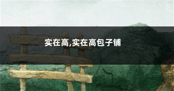 实在高,实在高包子铺