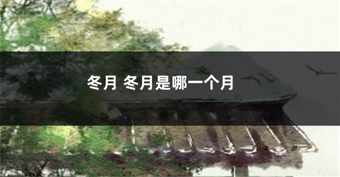 冬月 冬月是哪一个月