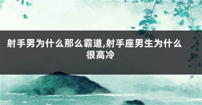 射手男为什么那么霸道,射手座男生为什么很高冷