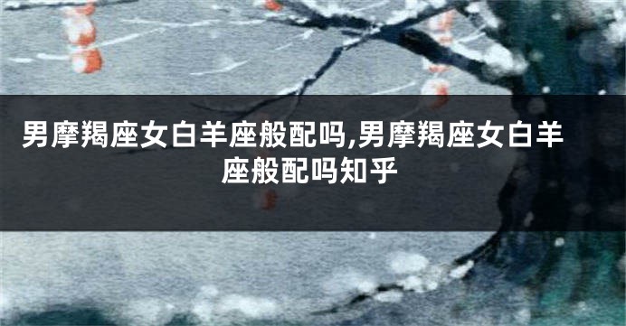 男摩羯座女白羊座般配吗,男摩羯座女白羊座般配吗知乎