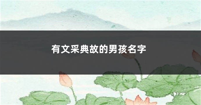 有文采典故的男孩名字