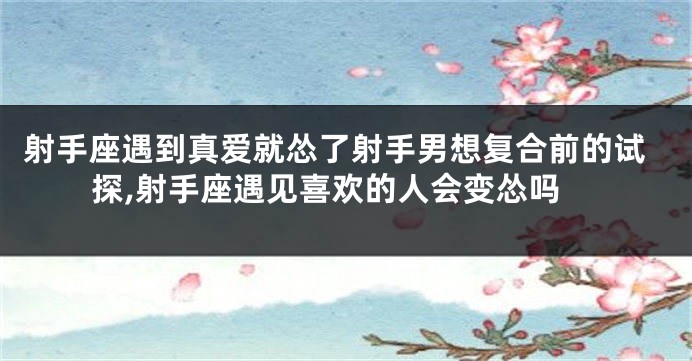 射手座遇到真爱就怂了射手男想复合前的试探,射手座遇见喜欢的人会变怂吗