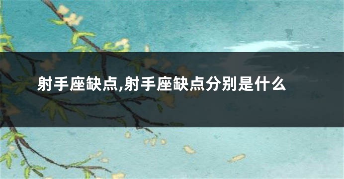 射手座缺点,射手座缺点分别是什么