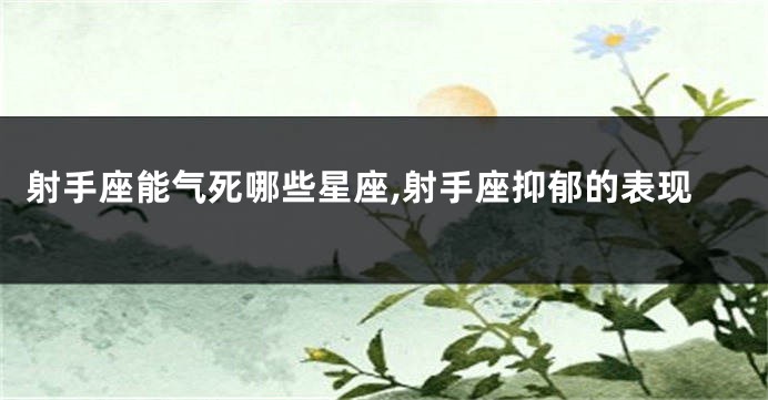 射手座能气死哪些星座,射手座抑郁的表现