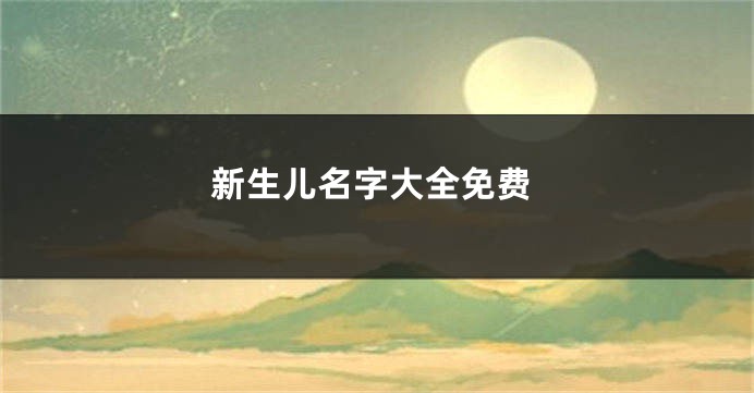 新生儿名字大全免费