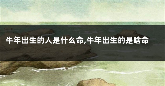 牛年出生的人是什么命,牛年出生的是啥命