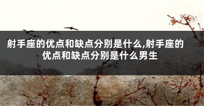 射手座的优点和缺点分别是什么,射手座的优点和缺点分别是什么男生