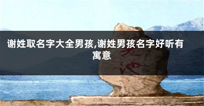 谢姓取名字大全男孩,谢姓男孩名字好听有寓意