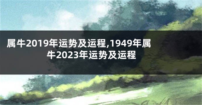 属牛2019年运势及运程,1949年属牛2023年运势及运程