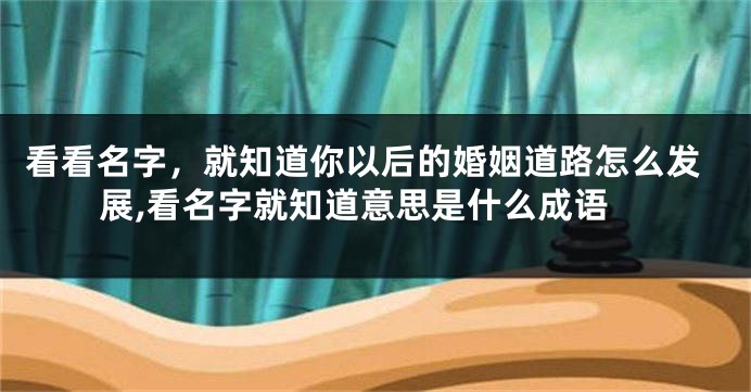 看看名字，就知道你以后的婚姻道路怎么发展,看名字就知道意思是什么成语