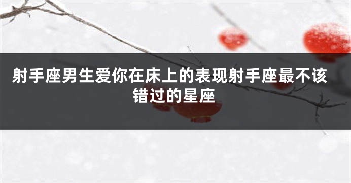 射手座男生爱你在床上的表现射手座最不该错过的星座